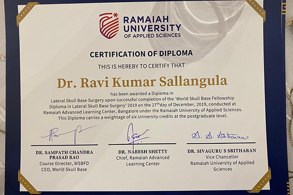 diplamo certificate skull base